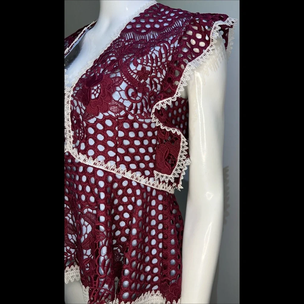 ALEXIS Kirk Lace Paneled Corded Top - Picture 5 of 9